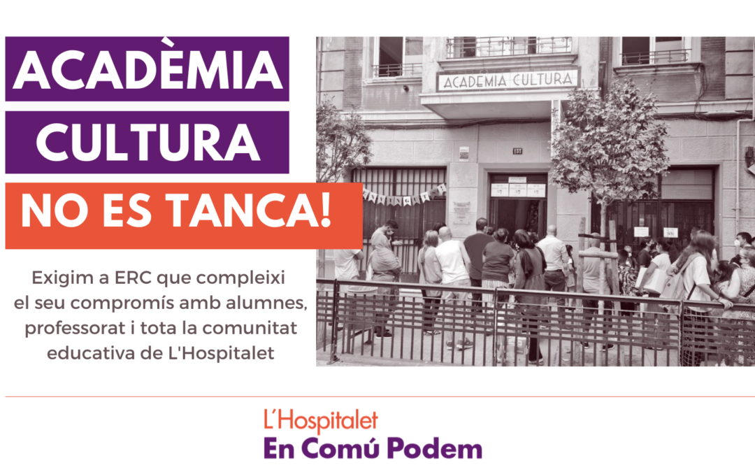 Exigim a ERC que compleixi el seu compromís amb Acadèmia Cultura
